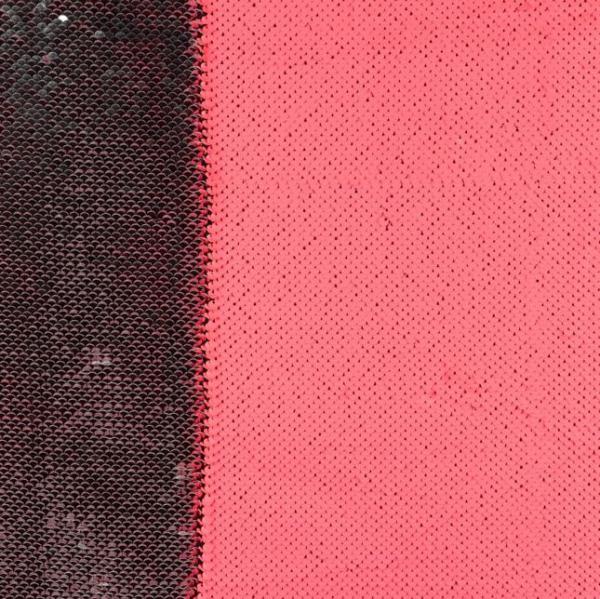 RESTSTÜCK 80cm !!! - Wendepailetten Stoff - pink matt silber